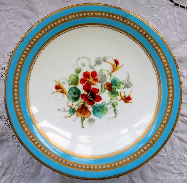 Antique Victorian Porcelain Botanical Dessert Service ~ Grainger, Worcester