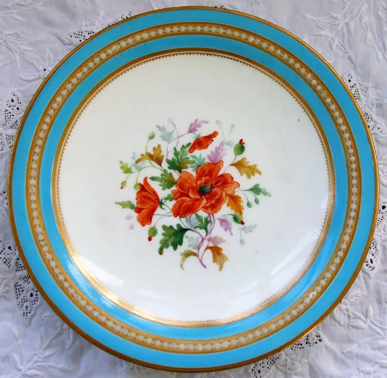 Antique Victorian Porcelain Botanical Dessert Service ~ Grainger, Worcester