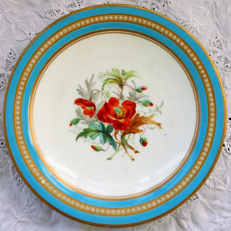 Antique Victorian Porcelain Botanical Dessert Service ~ Grainger, Worcester