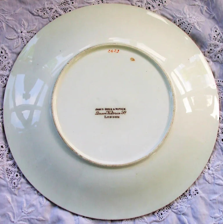Antique Victorian Porcelain Botanical Dessert Service ~ Grainger, Worcester