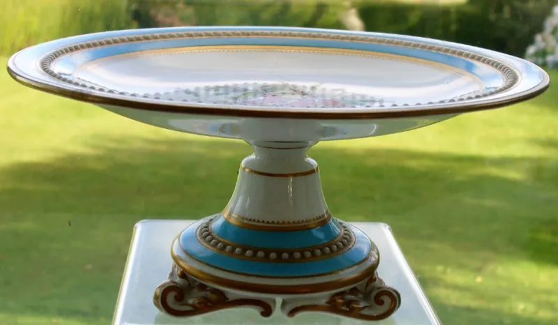 Antique Victorian Porcelain Botanical Dessert Service ~ Grainger, Worcester