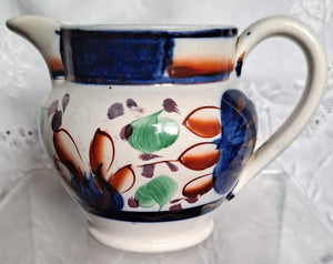 Antique Victorian Gaudy Welsh "Grape" Pattern Jug