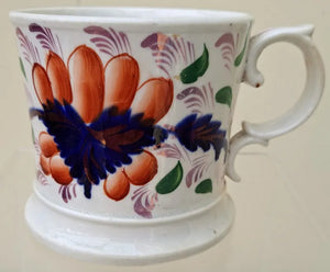 Antique Victorian Gaudy Welsh "Grape" Pattern Mug