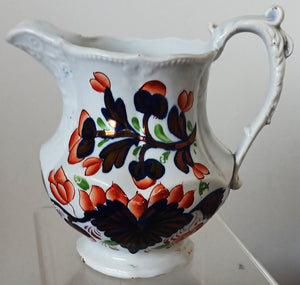 Antique Victorian Gaudy Welsh "Grape" Pattern Pottery Jug