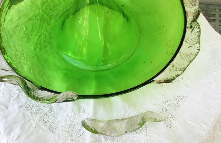 Antique English Victorian Green Glass Epergne
