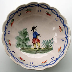 Antique "HB" Quimper French Faience Bowl