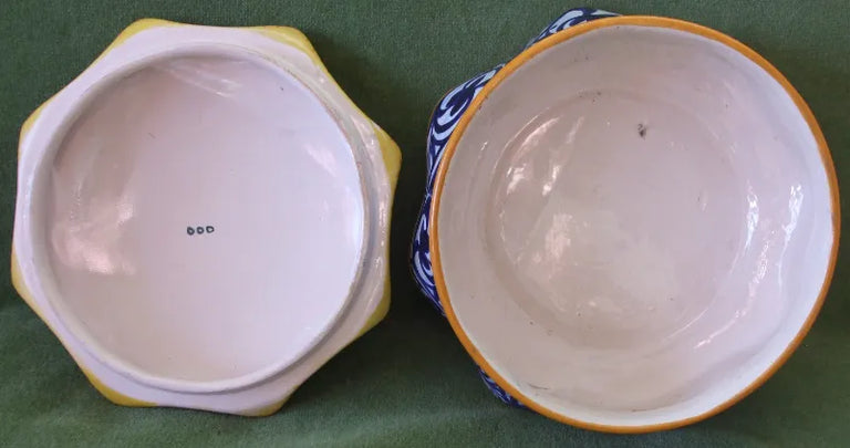 Vintage HB Quimper French Faience Bonboniere & Cover