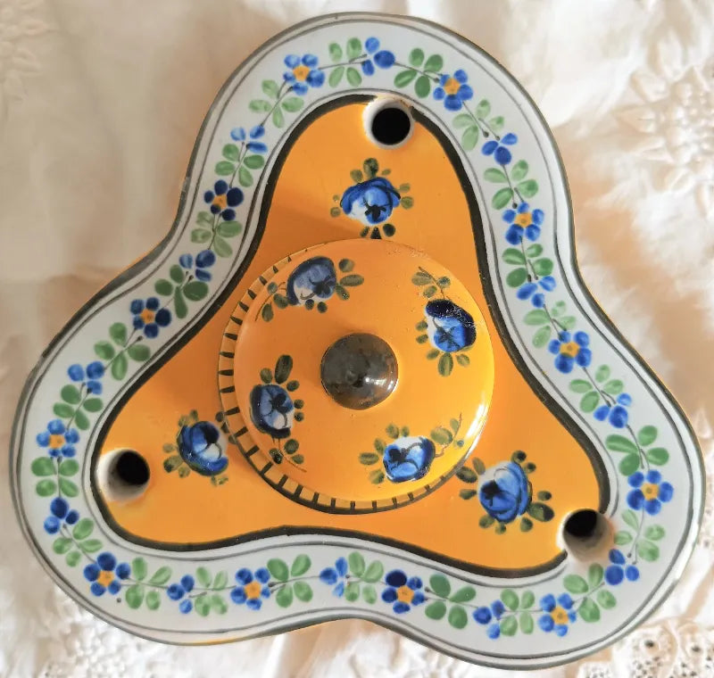 Vintage French Faience Encrier / Inkwell