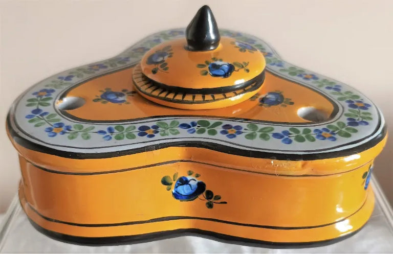 Vintage French Faience Encrier / Inkwell