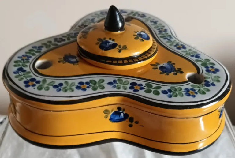 Vintage French Faience Encrier / Inkwell