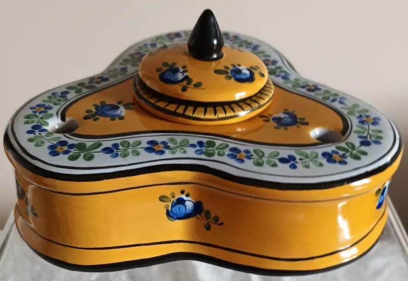 Vintage French Faience Encrier / Inkwell