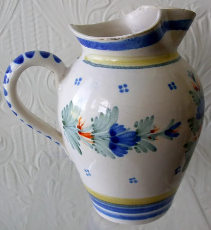 Antique HR Quimper French Faience Jug