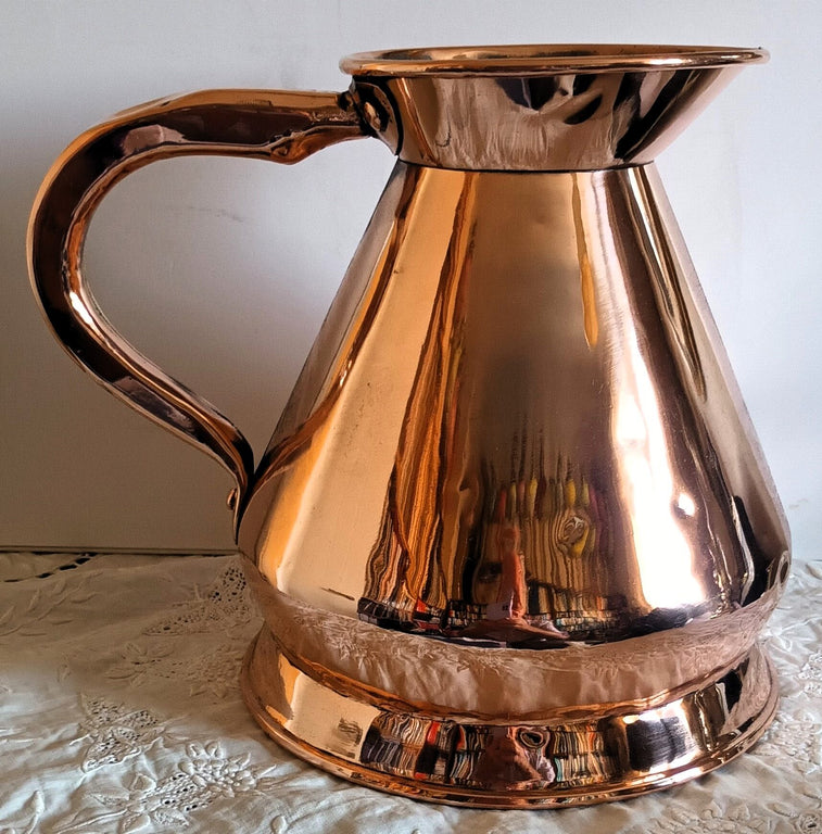 Antique English Victorian Copper Half Gallon Harvest Measure