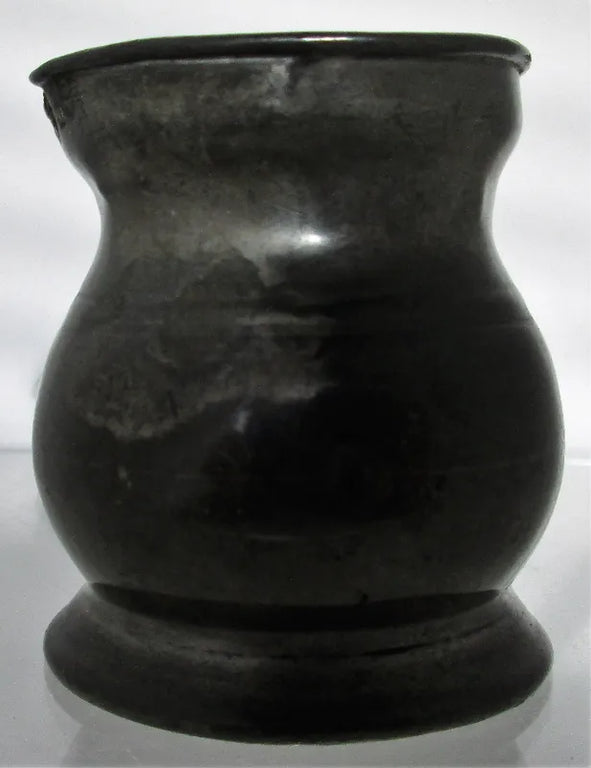 Antique English Georgian Pewter Half Gill Baluster Measure