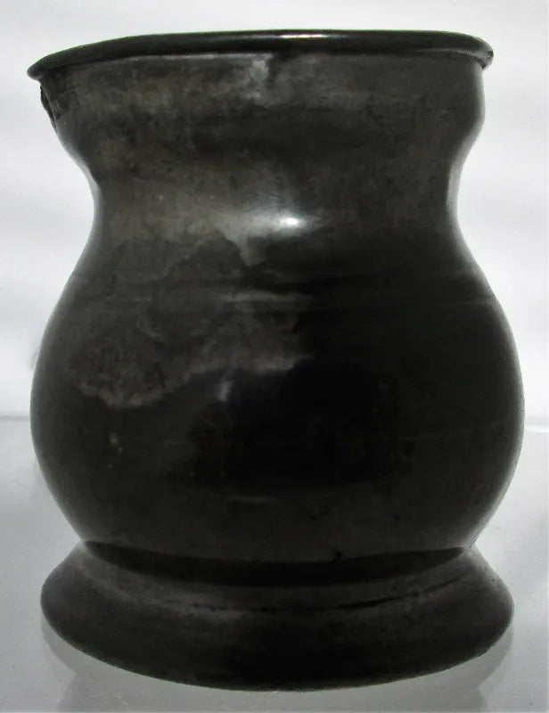 Antique English Georgian Pewter Half Gill Baluster Measure