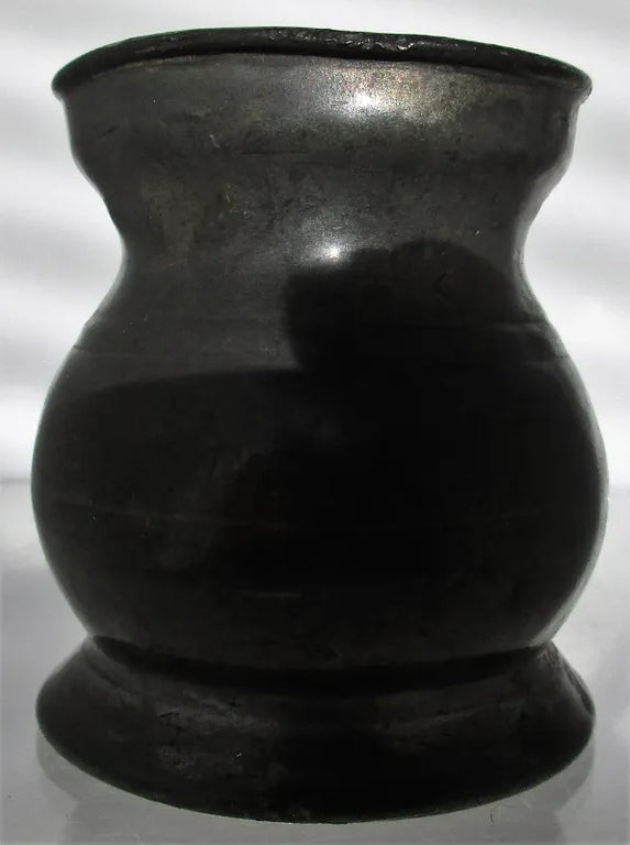 Antique English Georgian Pewter Half Gill Baluster Measure