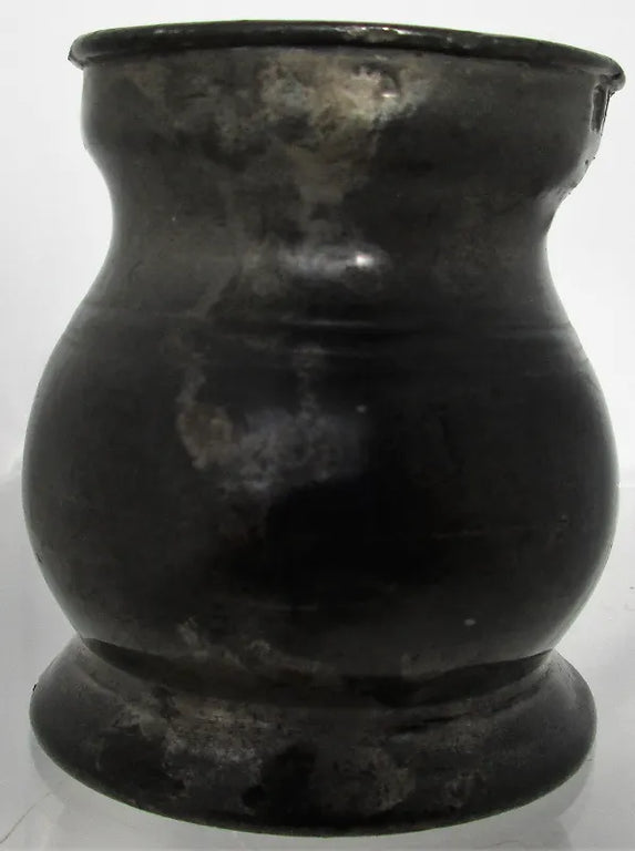 Antique English Georgian Pewter Half Gill Baluster Measure