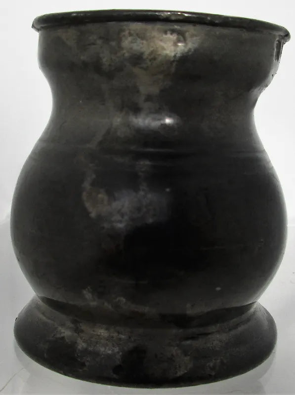 Antique English Georgian Pewter Half Gill Baluster Measure