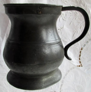 Antique English Georgian Pewter Half Pint Baluster Measure
