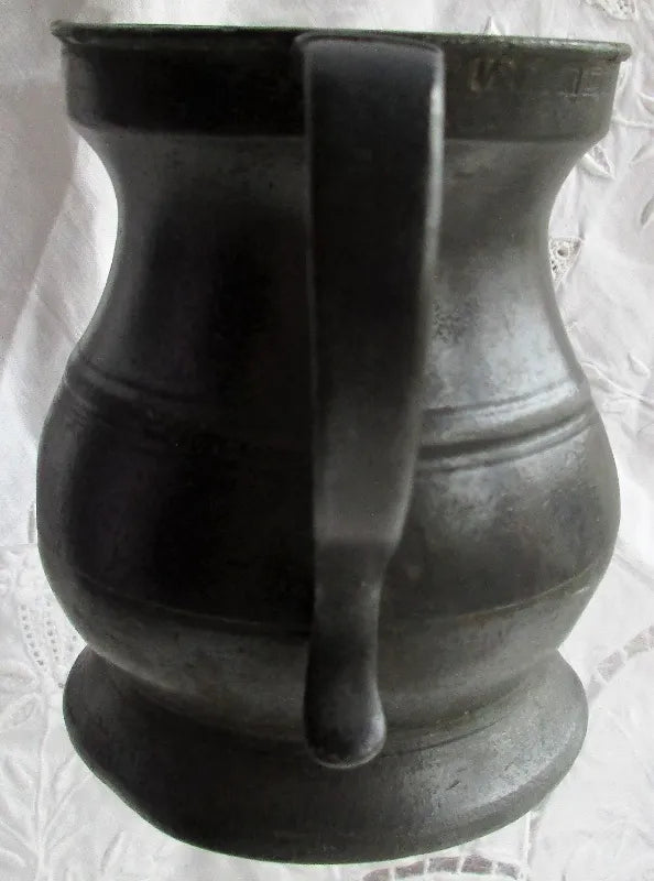 Antique English Georgian Pewter Half Pint Baluster Measure