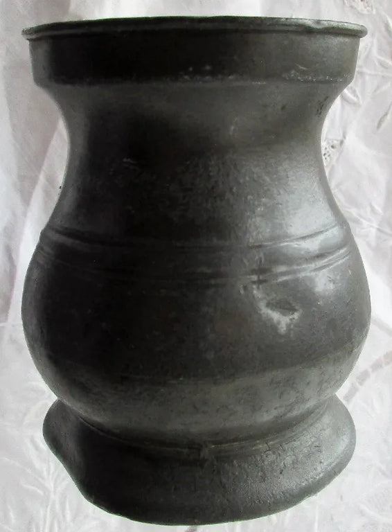 Antique English Georgian Pewter Half Pint Baluster Measure