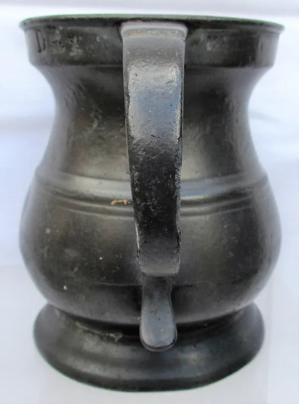 Antique English Georgian Pewter Half Pint Baluster Measure
