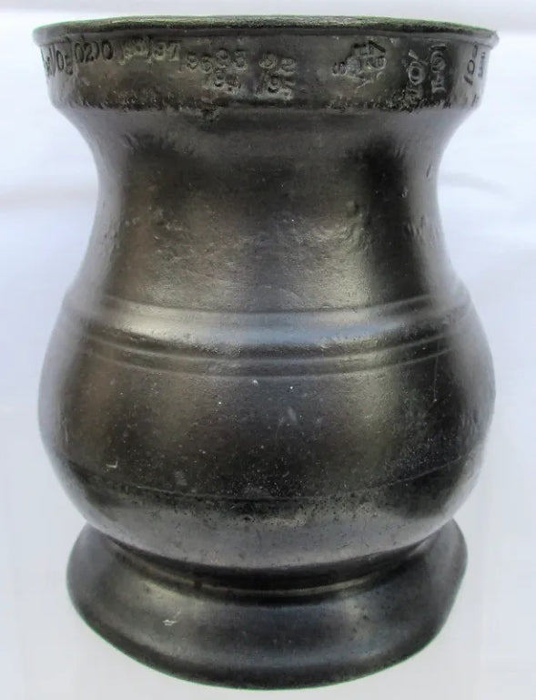 Antique English Georgian Pewter Half Pint Baluster Measure