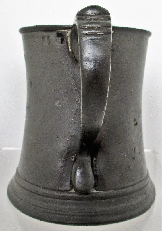 Antique English Georgian Pewter Half Pint Concave Mug