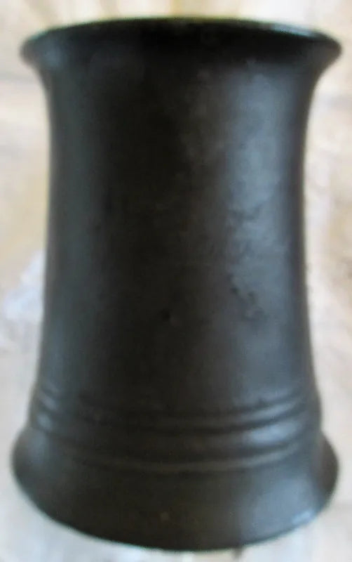 Antique English Victorian Pewter Half Pint Concave Mug
