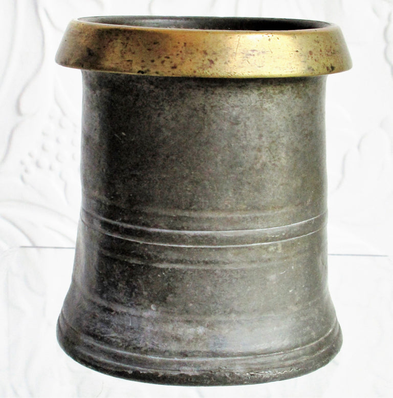 Antique English Victorian Pewter Half Pint Grain Measure