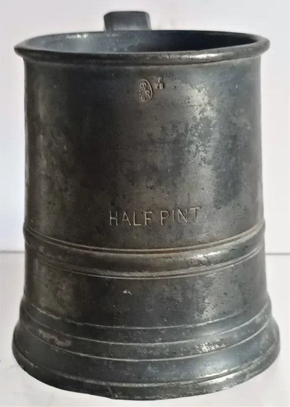 Antique English Pewter Half Pint Mug~ Gaskell & Chambers