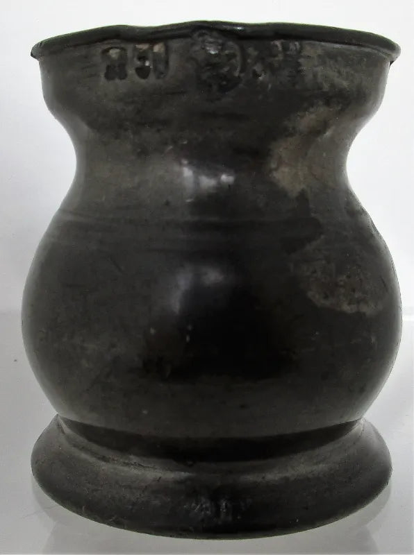 Antique English Georgian Pewter Half Gill Baluster Measure