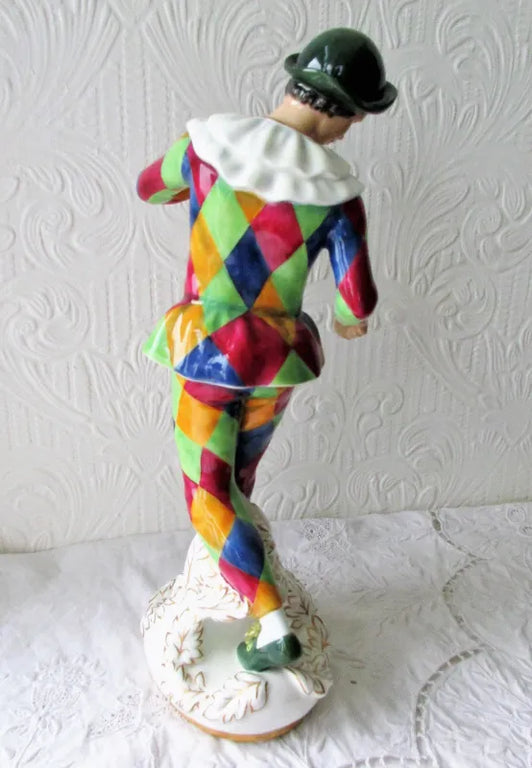Pair of Royal Doulton Porcelain Figurines ~ Harlequin ~ HN 2737 & Columbine ~ HN 2738