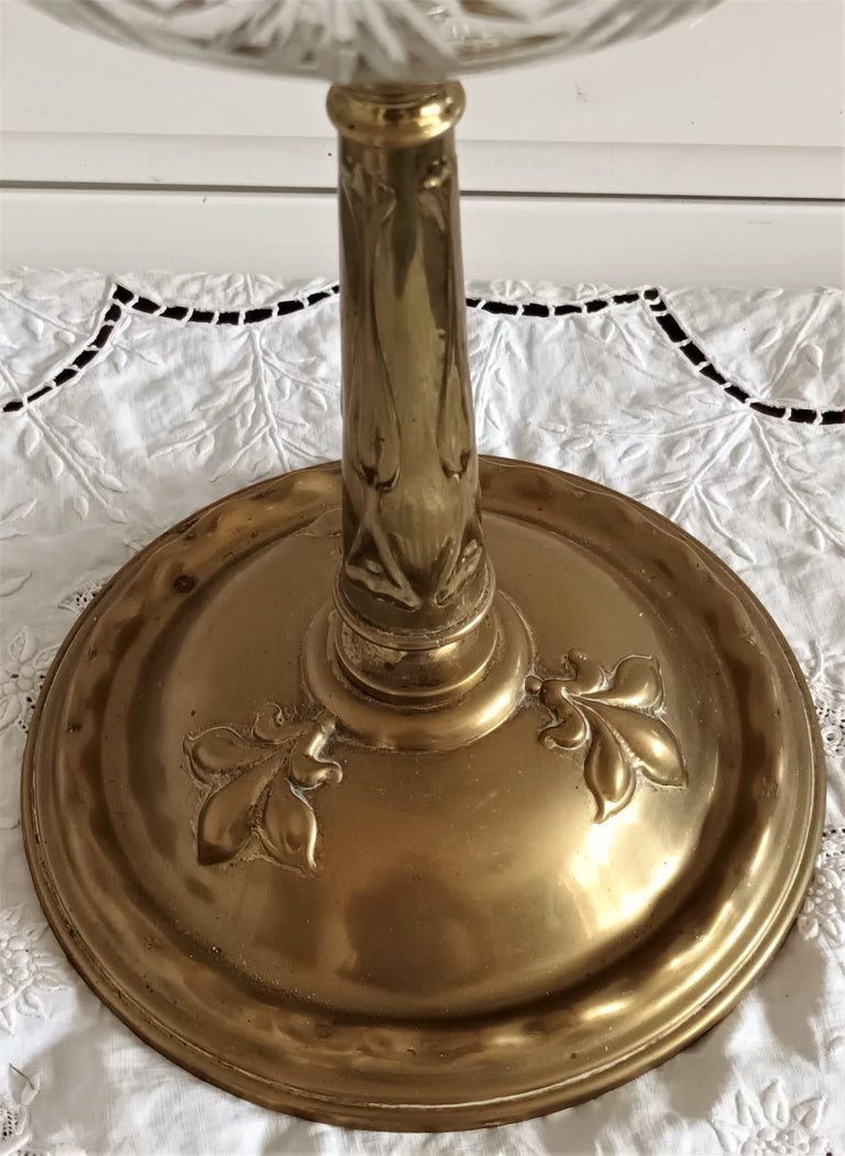 Antique English Victorian Art Nouveau Oil Lamp ~ Messengers / Harrods