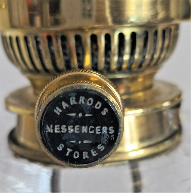 Antique English Victorian Art Nouveau Oil Lamp ~ Messengers / Harrods