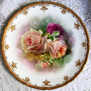 Royal Doulton Porcelain Cabinet Plate ~ Roses ~ Harry Piper