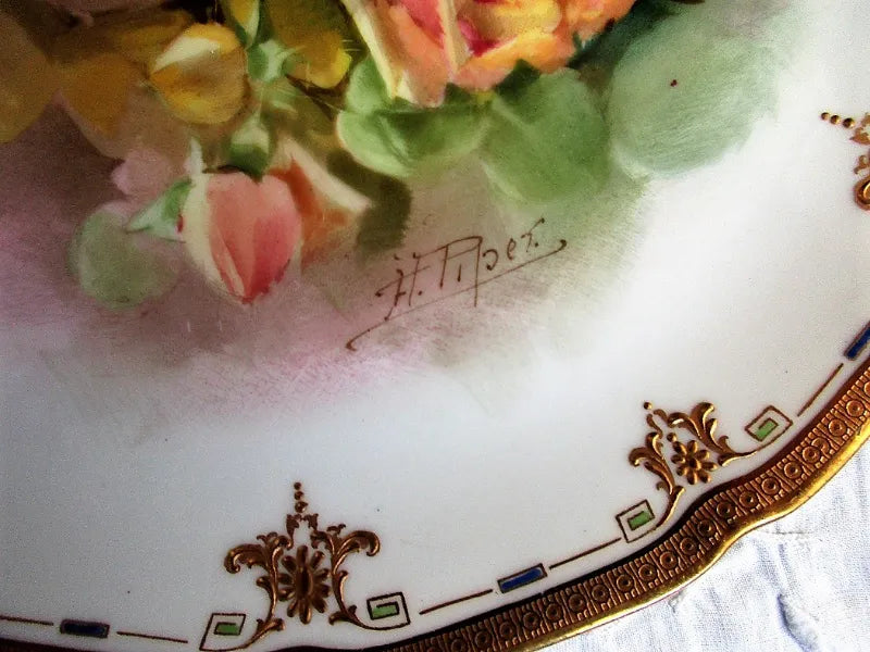 Royal Doulton Porcelain Cabinet Plate ~ Roses ~ Harry Piper