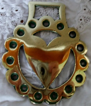 Antique English "Heart" Horse Brass