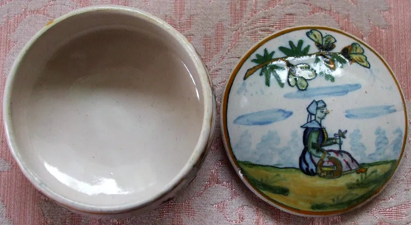 Vintage Henriot Quimper French Faience Box & Cover
