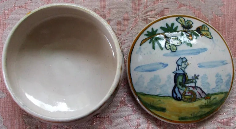 Vintage Henriot Quimper French Faience Box & Cover