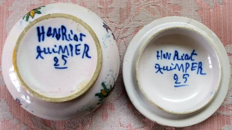 Vintage Henriot Quimper French Faience Box & Cover