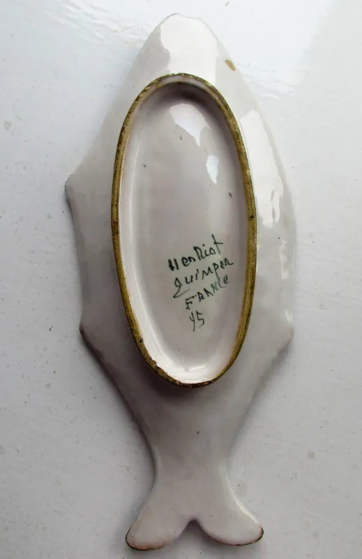 Vintage Henriot Quimper French Faience Fish Dish