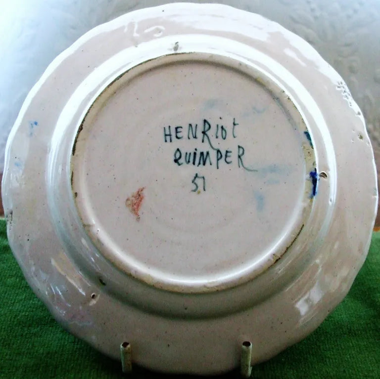 Vintage Henriot Quimper French Faience Plate