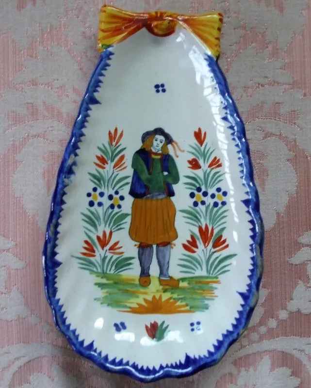 Vintage Henriot Quimper French Faience Spoon Tray