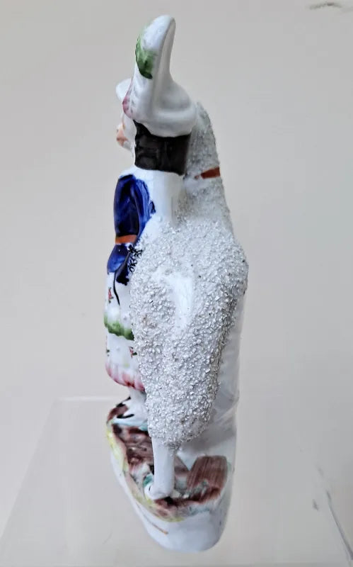 Antique Victorian Staffordshire Figure ~ Highland Girl with Sheep