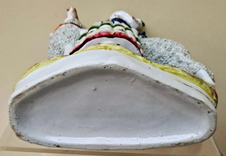 Antique Victorian Staffordshire Figure ~ Highland Girl with Sheep