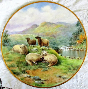 Porcelain Cake / Cheese Stand ~ "Highland Sheep"