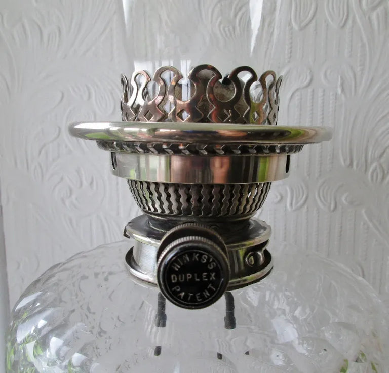 Antique English Victorian Hinks Silver Plated Banqueting Oil Lamp