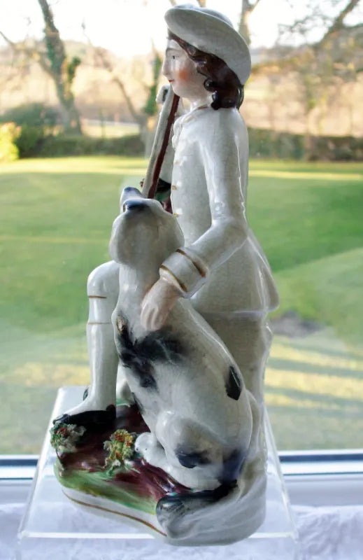 Antique Victorian Staffordshire Figure of a Hunter