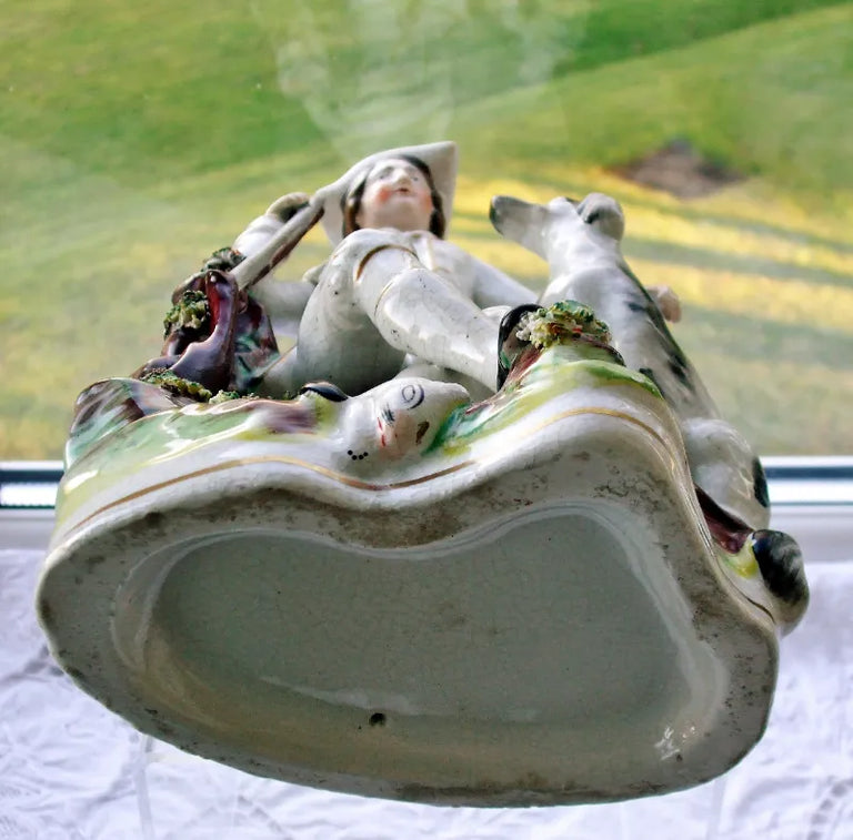 Antique Victorian Staffordshire Figure of a Hunter